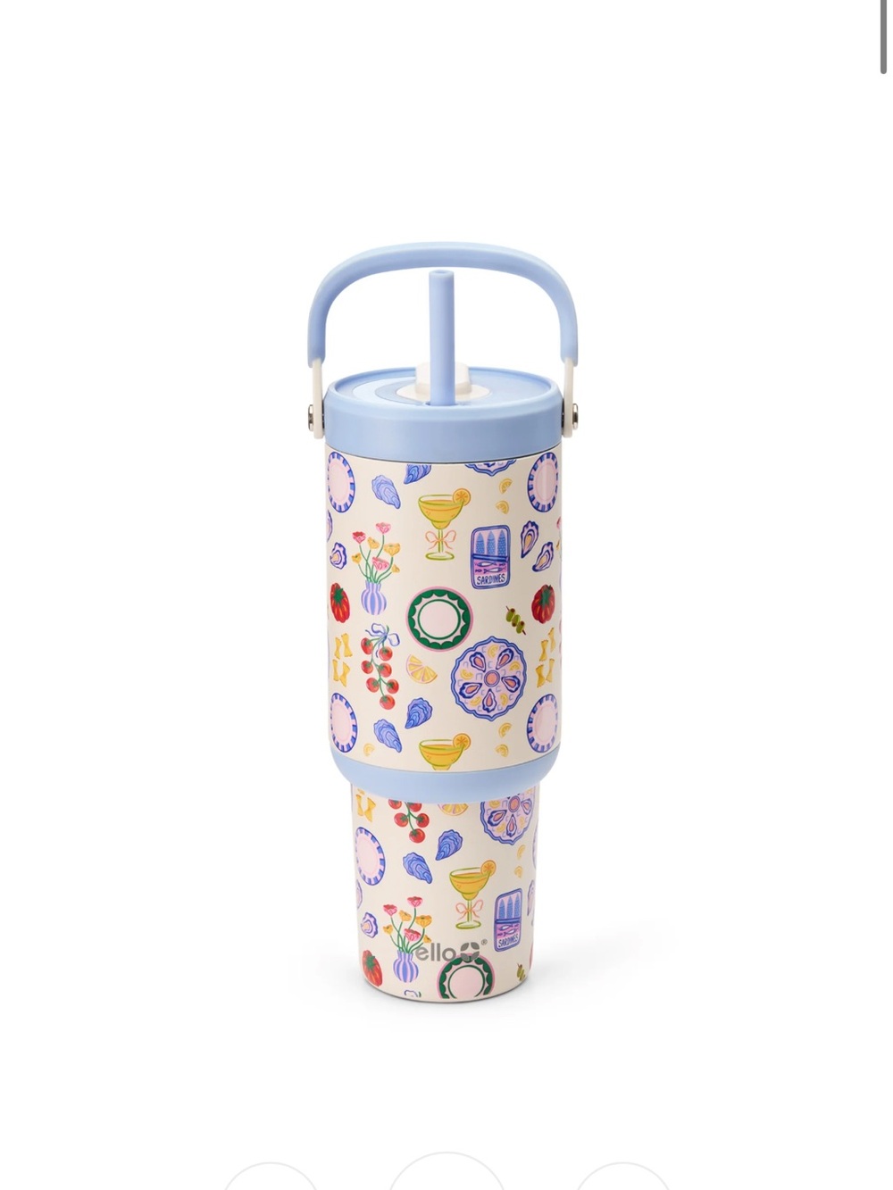 Ello Oasis Go 32oz Retractable Straw Tumbler  Blue Water Bottle New